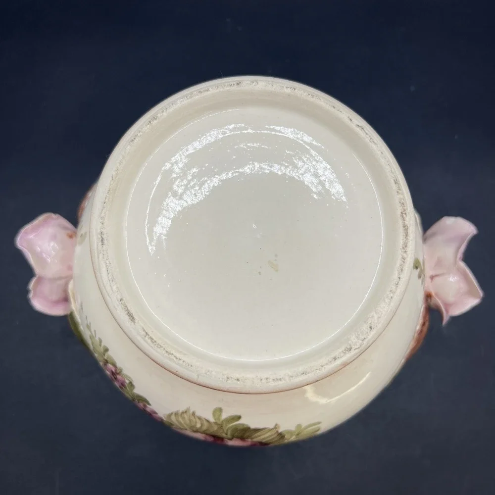 Vtg Tiziano Italian Capodimonte Soup Tureen Lid Underplate Hand Painted Roses